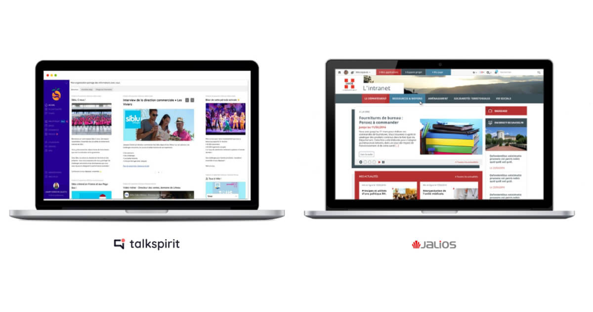 Exemple d'interface Talkspirit & Jalios pour l'article Talkspirit alternative à Jalios