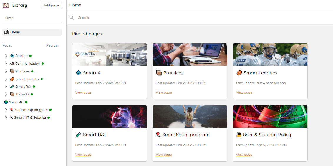 Page d'accueil de la bibliothèque Talkspirit de Smart4 Engineering