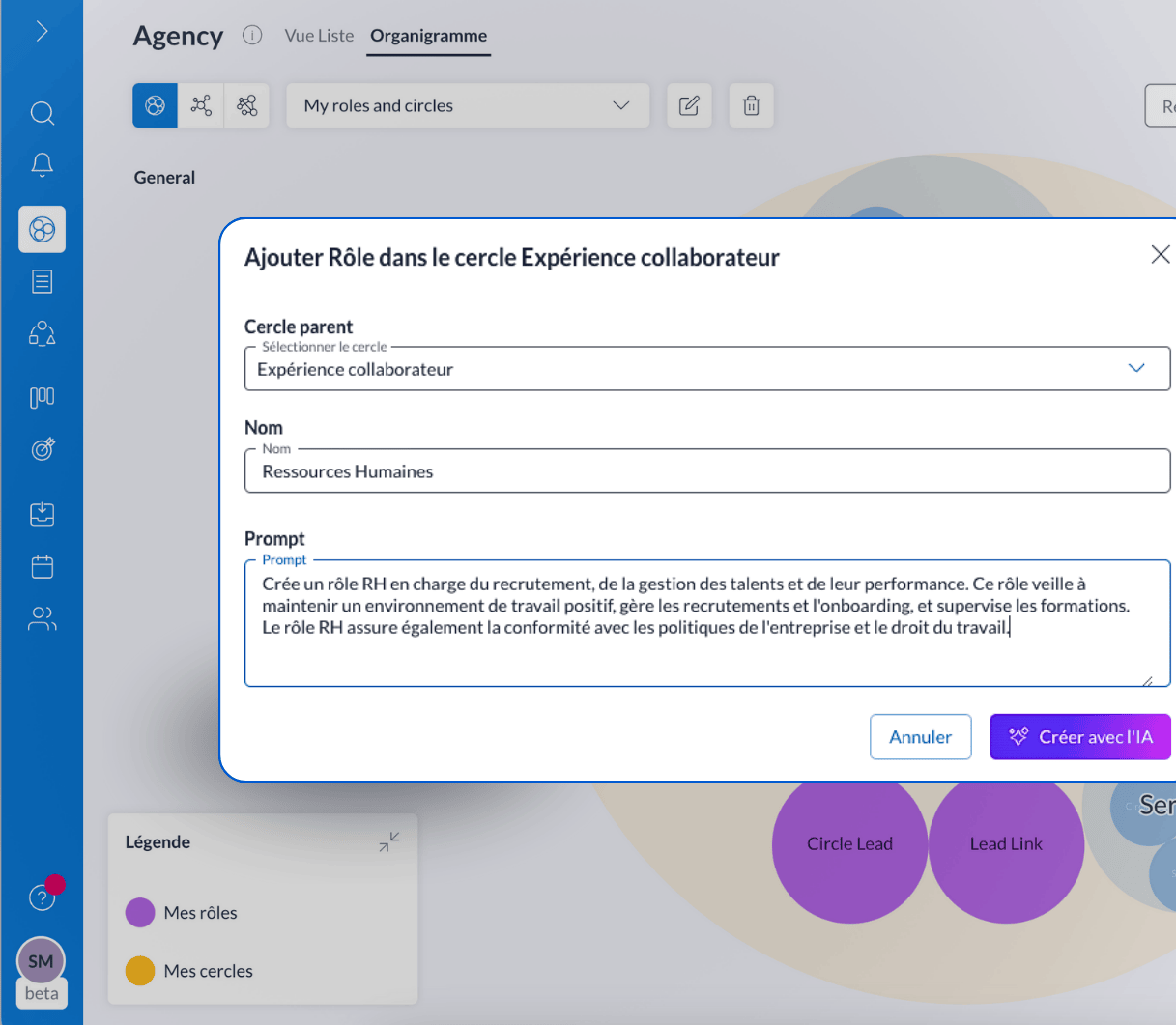 Création d'un rôle sur Holaspirit avec l'Assistant IA