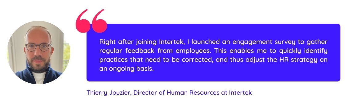 Quote of Thierry Jouzier on how launching an engagement survey is key to create a good HR strategy