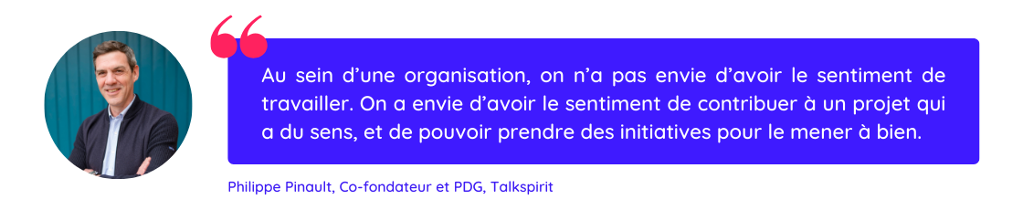 Citation de Philippe Pinault sur l'importance de donner du sens au travail pour booster la performance organisationnelle