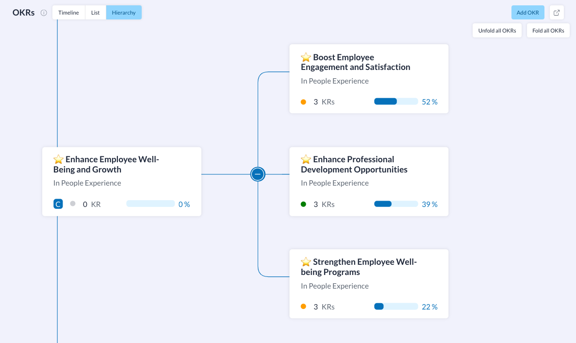 tracking company performance using Holaspirit's OKR feature
