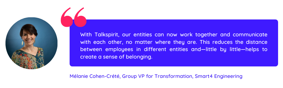 Example of quote from Mélanie Cohen-Crété on implementing collaborative platforms